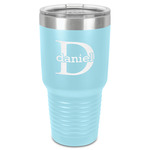 Name & Initial (for Guys) 30 oz Stainless Steel Tumbler - Teal - Single-Sided (Personalized)