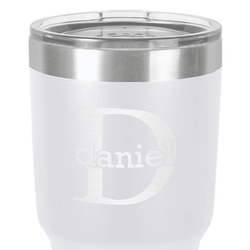 Name & Initial (for Guys) 30 oz Stainless Steel Tumbler - White - Double-Sided (Personalized)