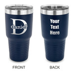 Name & Initial (for Guys) 30 oz Stainless Steel Tumbler - Navy - Double Sided (Personalized)