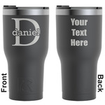 Name & Initial (for Guys) RTIC Tumbler - Black - Engraved Front & Back (Personalized)