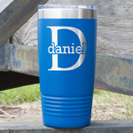 Name & Initial (for Guys) 20 oz Stainless Steel Tumbler - Royal Blue - Double Sided (Personalized)