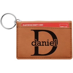 Name & Initial (for Guys) Leatherette Keychain ID Holder - Single Sided (Personalized)