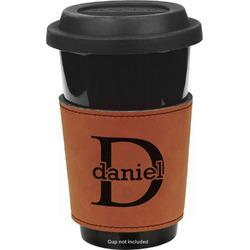 Name & Initial (for Guys) Leatherette Cup Sleeve - Double Sided (Personalized)