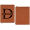 Name & Initial (for Guys) Cognac Leatherette Zipper Portfolios with Notepad - Single Sided - Apvl