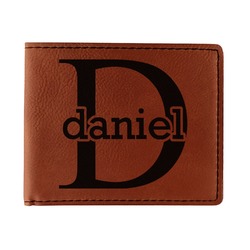 Name & Initial (for Guys) Leatherette Bifold Wallet - Double Sided (Personalized)