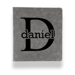 Name & Initial (for Guys) Leather Binder - 1" - Grey (Personalized)