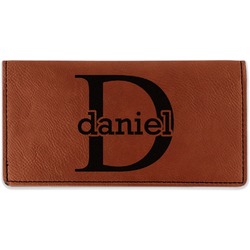 Name & Initial (for Guys) Leatherette Checkbook Holder - Single Sided (Personalized)