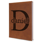 Name & Initial (for Guys) Leather Sketchbook - Large - Double Sided (Personalized)