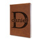 Name & Initial (for Guys) Leather Sketchbook - Small - Double Sided - Angled View