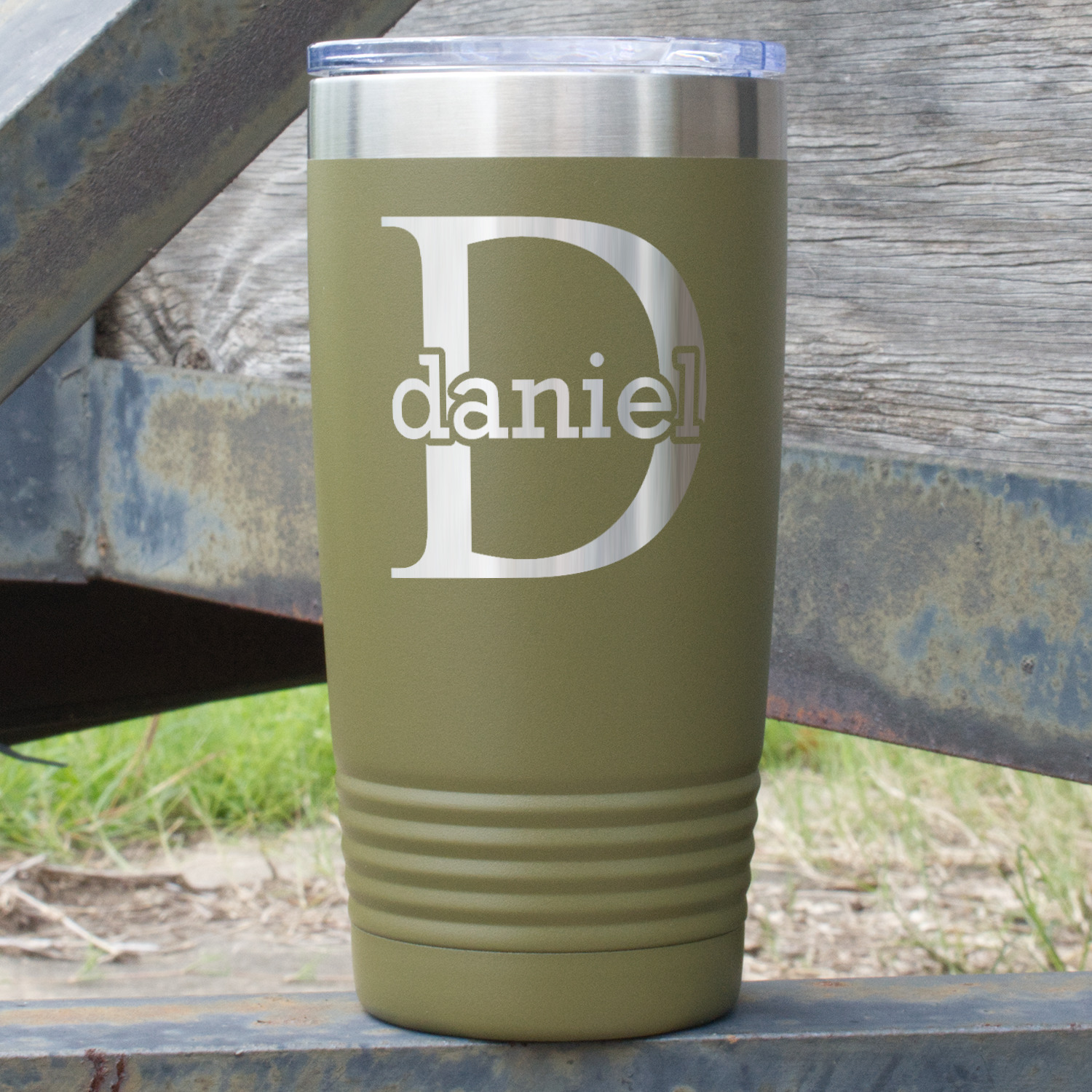 https://www.youcustomizeit.com/common/MAKE/837778/Name-Initial-for-Guys-Olive-Polar-Camel-Tumbler-20oz-Main.jpg?lm=1684428381