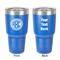 Round Monogram 30 oz Stainless Steel Ringneck Tumbler - Blue - Double Sided - Front & Back