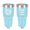 Round Monogram 30 oz Stainless Steel Ringneck Tumbler - Teal - Double Sided - Front & Back