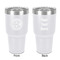 Round Monogram 30 oz Stainless Steel Ringneck Tumbler - White - Double Sided - Front & Back