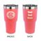 Round Monogram 30 oz Stainless Steel Ringneck Tumblers - Coral - Double Sided - APPROVAL