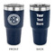 Round Monogram 30 oz Stainless Steel Ringneck Tumblers - Navy - Double Sided - APPROVAL