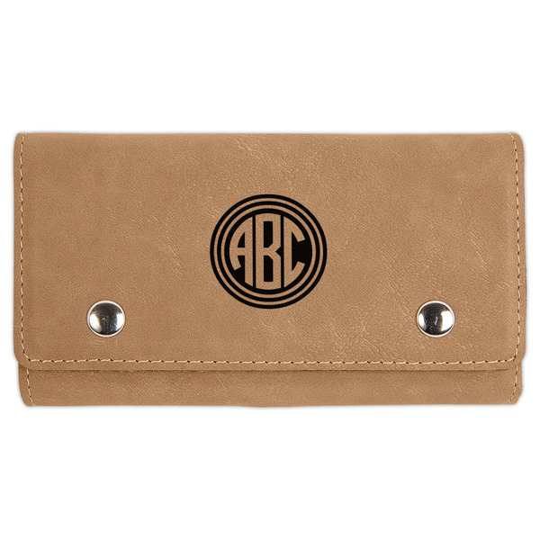 Custom Round Monogram Cards & Dice Set - Light Brown (Personalized)