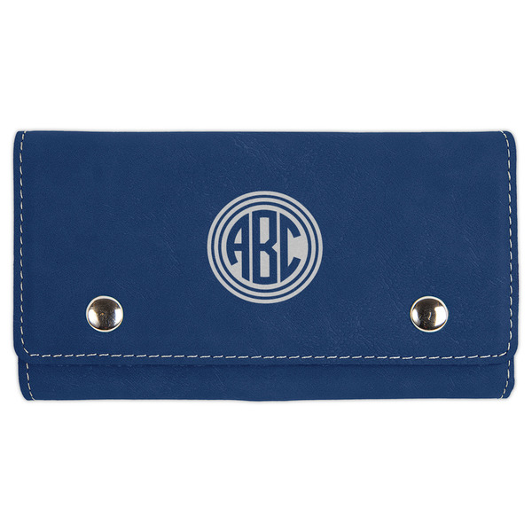 Custom Round Monogram Cards & Dice Set - Navy Blue (Personalized)