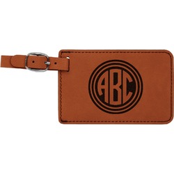 Round Monogram Leatherette Luggage Tag (Personalized)