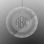 Round Monogram Engraved Glass Ornament - Round (Personalized)