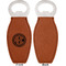 Round Monogram Leather Bar Bottle Opener - Front and Back (single sided)