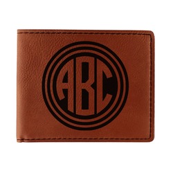 Round Monogram Leatherette Bifold Wallet - Double-Sided (Personalized)