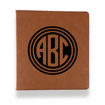 Round Monogram Leather Binder - 1" - Rawhide (Personalized)