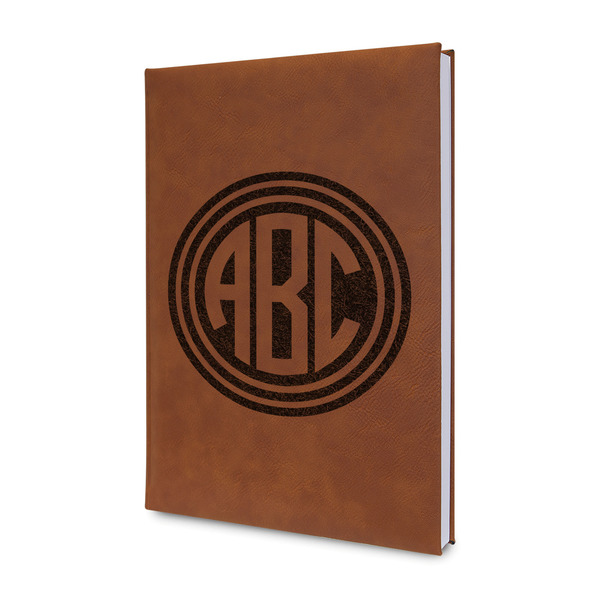 Custom Round Monogram Leather Sketchbook - Small - Double-Sided (Personalized)