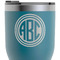 Round Monogram RTIC Tumbler - Dark Teal - Close Up