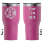 Round Monogram RTIC Tumbler - Magenta - Laser Engraved - Double-Sided (Personalized)