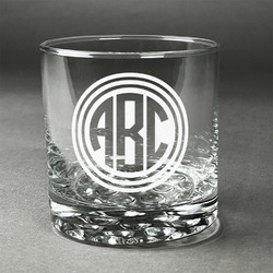 Round Monogram Whiskey Glass - Engraved - Single (Personalized)