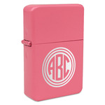 Round Monogram Windproof Lighter - Pink - Double-Sided (Personalized)