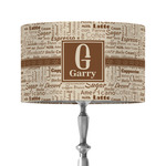 Coffee Lover 12" Drum Lamp Shade - Fabric (Personalized)