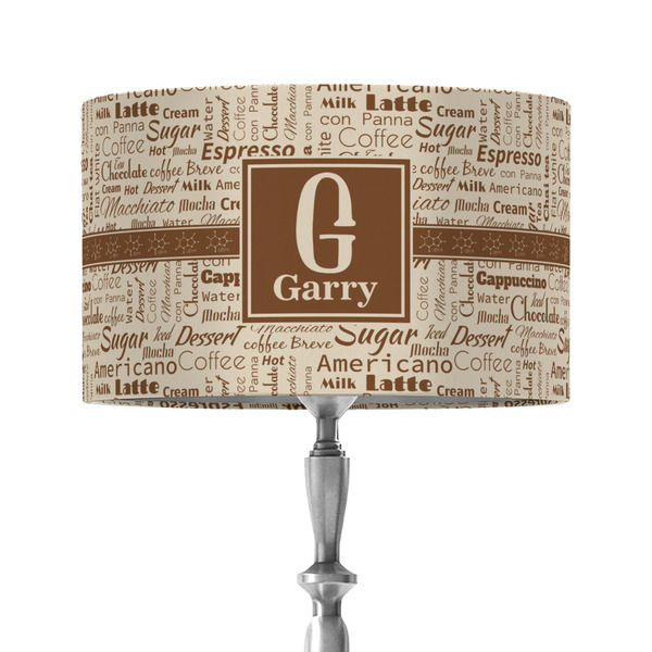 Custom Coffee Lover 12" Drum Lamp Shade - Fabric (Personalized)