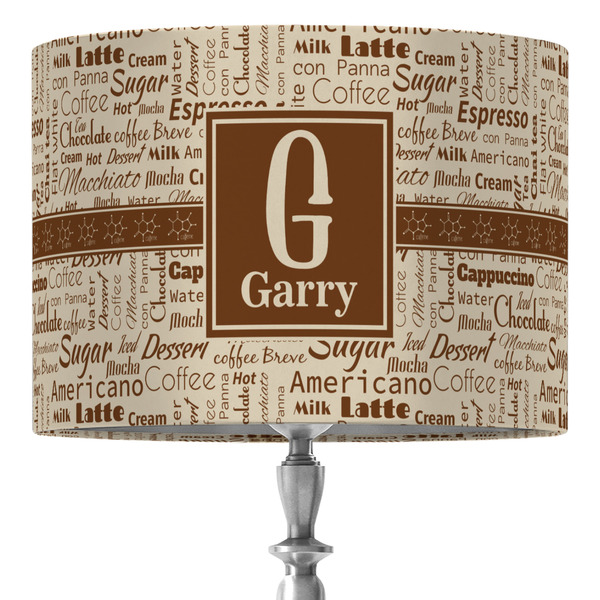 Custom Coffee Lover 16" Drum Lamp Shade - Fabric (Personalized)