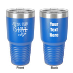 Coffee Lover 30 oz Stainless Steel Tumbler - Royal Blue - Double-Sided (Personalized)