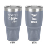 Coffee Lover 30 oz Stainless Steel Tumbler - Grey - Double-Sided (Personalized)