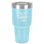 Coffee Lover 30 oz Stainless Steel Tumbler - Teal - Single-Sided