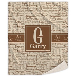 Coffee Lover Sherpa Throw Blanket - 50"x60" (Personalized)