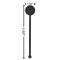 Coffee Lover Black Plastic 5.5" Stir Stick - Round - Dimensions