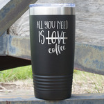 Coffee Lover 20 oz Stainless Steel Tumbler - Black - Double Sided (Personalized)