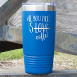 Coffee Lover 20 oz Stainless Steel Tumbler - Royal Blue - Double Sided (Personalized)