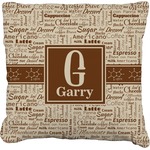 Coffee Lover Faux-Linen Throw Pillow 16" (Personalized)