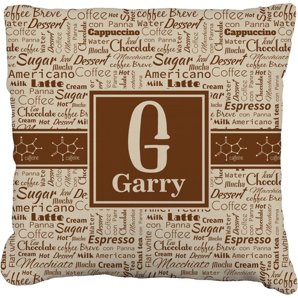 Custom Coffee Lover Faux-Linen Throw Pillow 16" (Personalized)