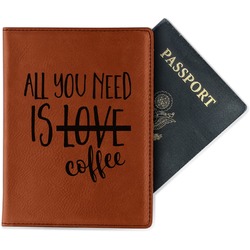 Coffee Lover Passport Holder - Faux Leather - Double Sided