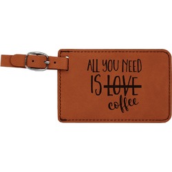 Coffee Lover Leatherette Luggage Tag