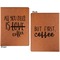 Coffee Lover Cognac Leatherette Portfolios with Notepad - Large - Double Sided - Apvl