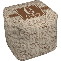 Coffee Lover Cube Pouf Ottoman - 18" (Personalized)