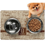 Coffee Lover Dog Food Mat - Small w/ Name and Initial