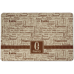 Coffee Lover Dog Food Mat w/ Name and Initial