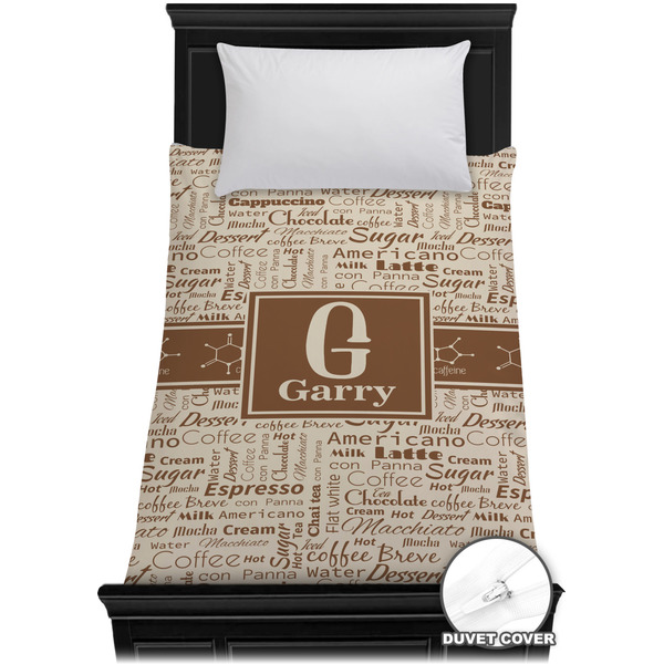 Custom Coffee Lover Duvet Cover - Twin XL (Personalized)